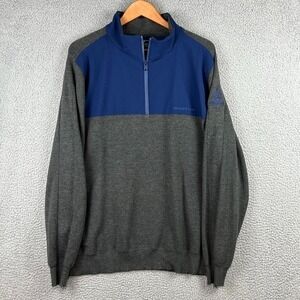 Vineyard Vines Men's Sweater Merino Wool Blend 1/4 Zip Pullover sz XL Blue Gray